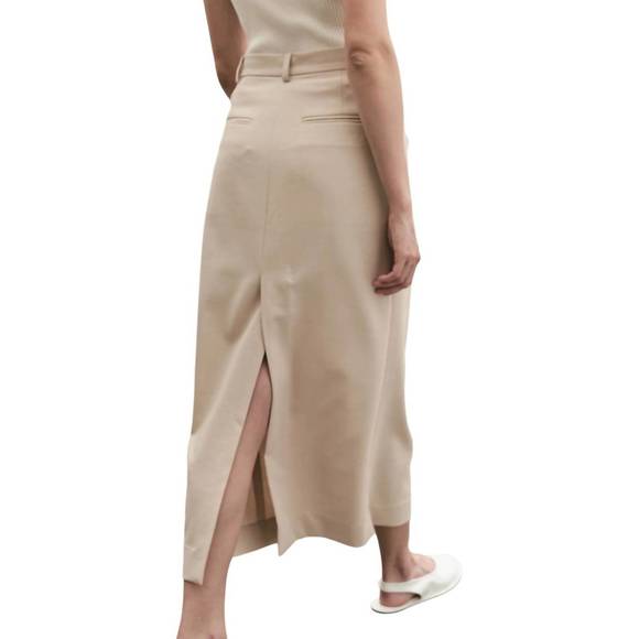 NEW MIJEONG PARK split back midi skirt in beige - Picture 4 of 6